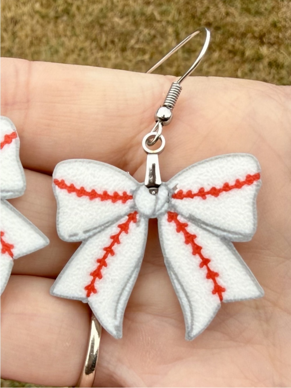 Baseball Bow Earrings